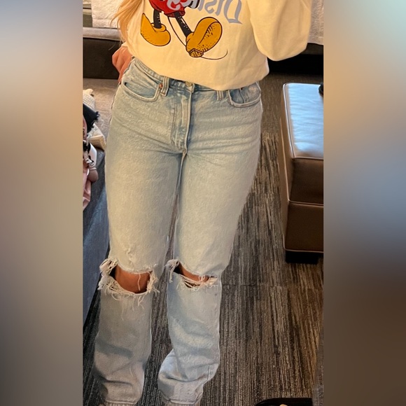 Light Blue Distressed Jeans - Picture 1 of 4